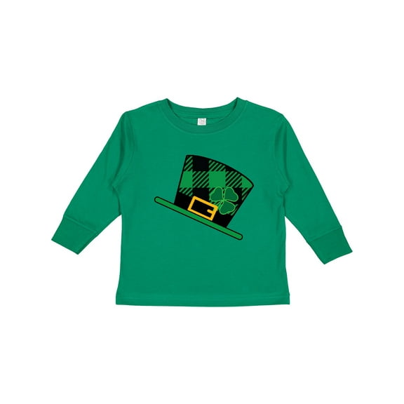Inktastic St Patricks Day Irish Green Buffalo Plaid Boys or Girls Long Sleeve Toddler T-Shirt