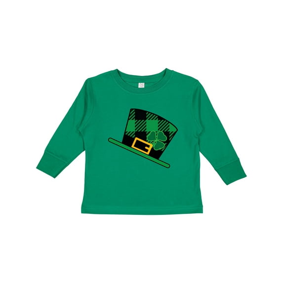 Inktastic St Patricks Day Irish Green Buffalo Plaid Boys or Girls Long Sleeve Toddler T-Shirt