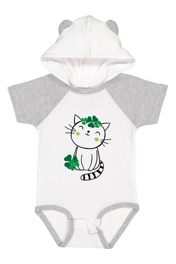St Patricks Day Irish Kitty Cat Girls Baby Bodysuit