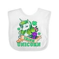 thumbnail image 1 of Inktastic St Patricks Day Irish Unicorn Illustration with Shamrocks Boys or Girls Baby Bib, 1 of 4