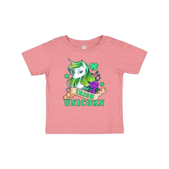 Inktastic St Patricks Day Irish Unicorn Illustration with Shamrocks Boys or Girls Baby T-Shirt