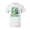 thumbnail image 1 of Inktastic St Patricks Day Irish Unicorn Illustration with Shamrocks T-Shirt, 1 of 5