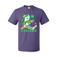 thumbnail image 1 of Inktastic St Patricks Day Irish Unicorn Illustration with Shamrocks T-Shirt, 1 of 5