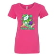 thumbnail image 1 of Inktastic St Patricks Day Irish Unicorn Illustration with Shamrocks Women's T-Shirt, 1 of 5