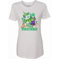 thumbnail image 1 of Inktastic St Patricks Day Irish Unicorn Illustration with Shamrocks Women's T-Shirt, 1 of 5