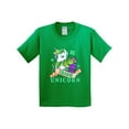 thumbnail image 1 of Inktastic St Patricks Day Irish Unicorn Illustration with Shamrocks Youth T-Shirt, 1 of 5