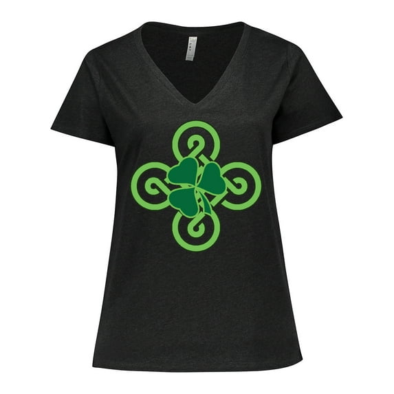 Inktastic St Patricks Day Shamrock Irish Women's Plus Size V-Neck T-Shirt