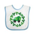 thumbnail image 1 of Inktastic St Patricks Day Shamrock Truck Boys Baby Bib, 1 of 4