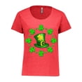 thumbnail image 1 of Inktastic St. Patricks Day Shamrocks and Hat Women's Plus Size T-Shirt, 1 of 5