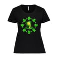 thumbnail image 1 of Inktastic St. Patricks Day Shamrocks and Hat Women's Plus Size T-Shirt, 1 of 5