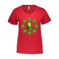 thumbnail image 1 of Inktastic St. Patricks Day Shamrocks and Hat Women's Plus Size T-Shirt, 1 of 4