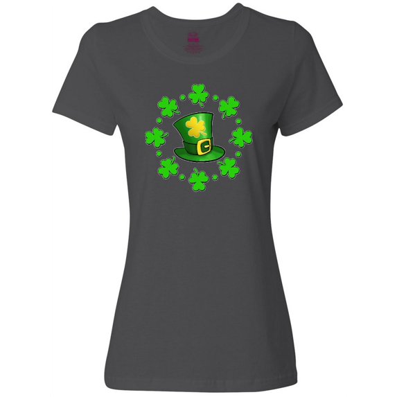 Inktastic St. Patricks Day Shamrocks and Hat Women's T-Shirt