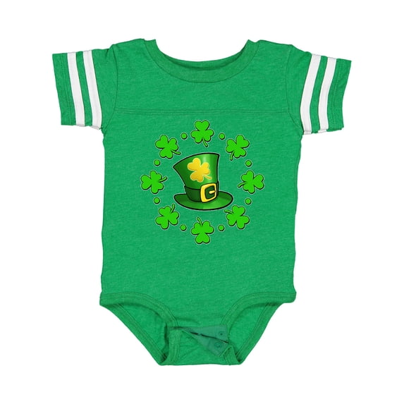 Inktastic St. Patricks Day shamrocks and hat Boys or Girls Baby Bodysuit