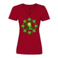 thumbnail image 1 of Inktastic St. Patricks Day shamrocks and hat Women's V-Neck T-Shirt, 1 of 5