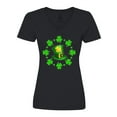 thumbnail image 1 of Inktastic St. Patricks Day shamrocks and hat Women's V-Neck T-Shirt, 1 of 5