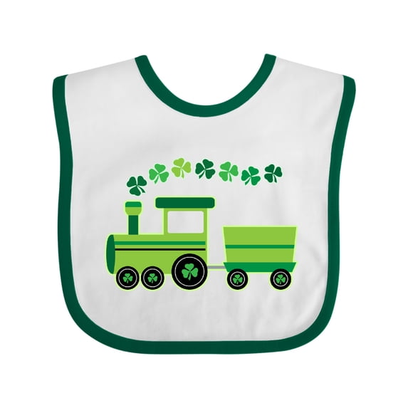 Inktastic St Patricks Irish Shamrock Train Boys or Girls Baby Bib