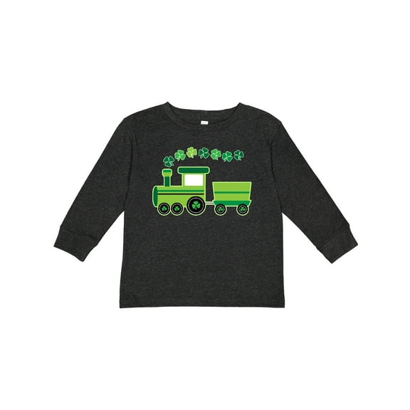 Inktastic St Patricks Irish Shamrock Train Boys or Girls Long Sleeve Toddler T-Shirt