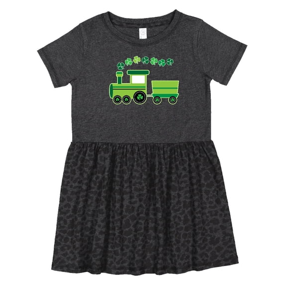 Inktastic St Patricks Irish Shamrock Train Girls Toddler Dress