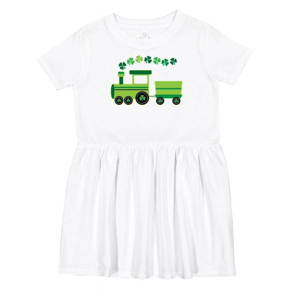Inktastic St Patricks Irish Shamrock Train Girls Toddler Dress