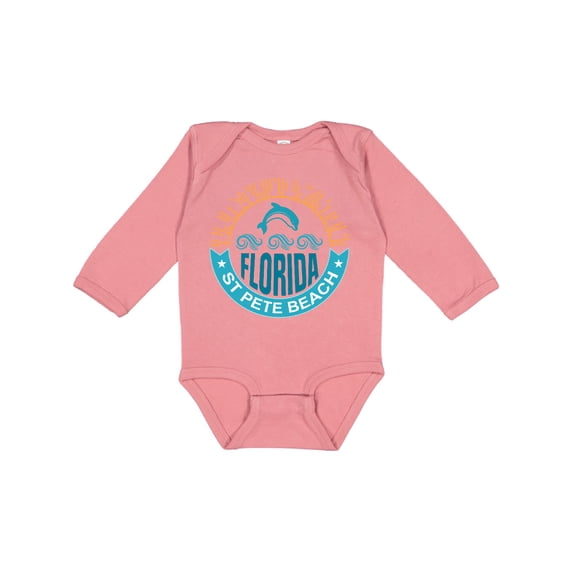 Inktastic St Pete Beach Florida Trip Boys or Girls Long Sleeve Baby Bodysuit