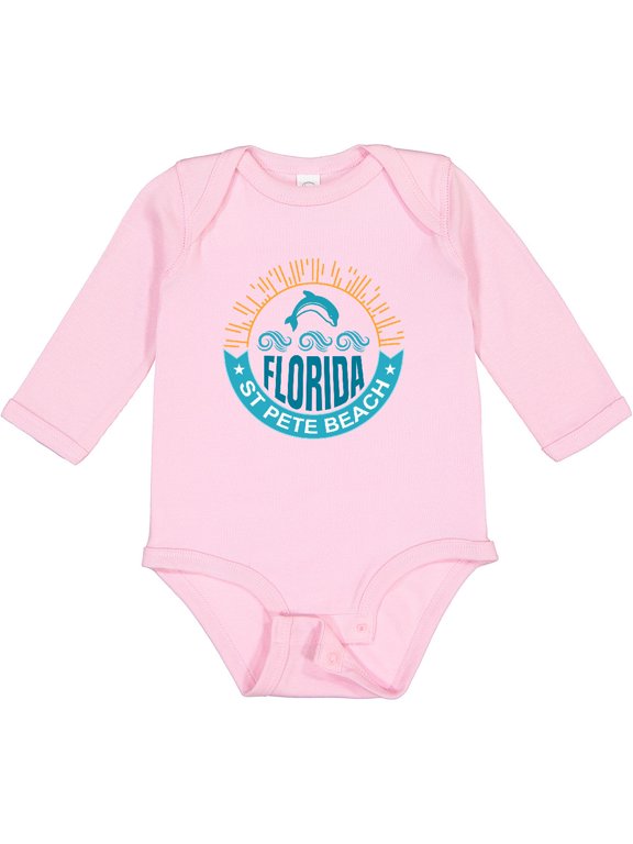 Inktastic St Pete Beach Florida Trip Boys or Girls Long Sleeve Baby Bodysuit