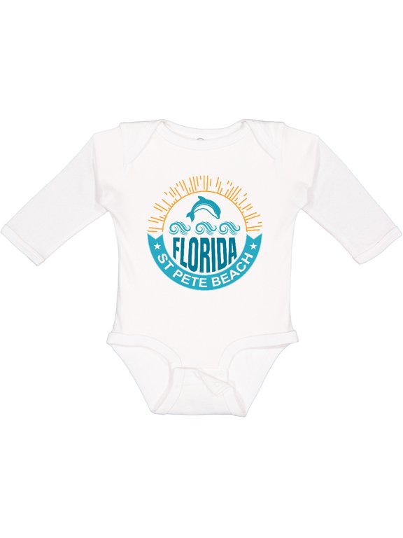 Inktastic St Pete Beach Florida Trip Boys or Girls Long Sleeve Baby Bodysuit