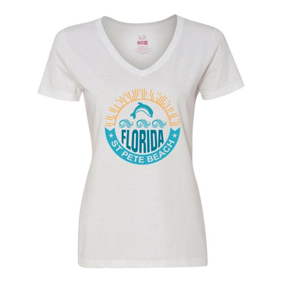 Inktastic St Pete Beach Florida Trip Women's V-Neck T-Shirt