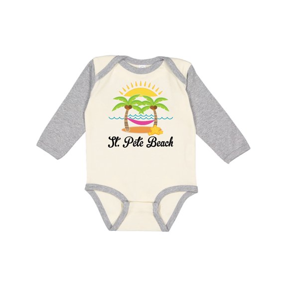 Inktastic St. Pete Beach Florida Vacation Girls Long Sleeve Baby Bodysuit