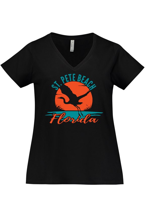 St. Pete Beach Florida Vacation Women's Plus Size V-Neck T-Shirt