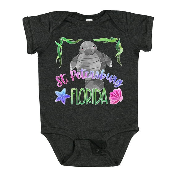 Inktastic St. Petersburg Florida Cute Swimming Manatee Boys or Girls Baby Bodysuit