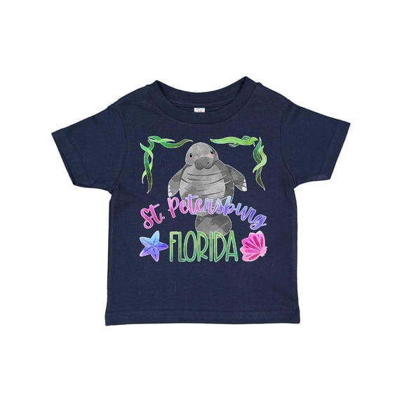 Inktastic St. Petersburg Florida Cute Swimming Manatee Boys or Girls Toddler T-Shirt