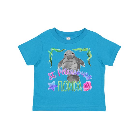 Inktastic St. Petersburg Florida Cute Swimming Manatee Boys or Girls Toddler T-Shirt