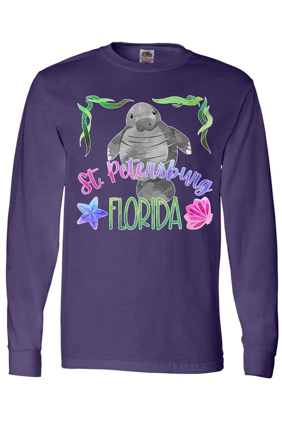 St. Petersburg Florida Cute Swimming Manatee Long Sleeve T-Shirt