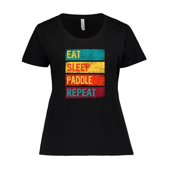 Inktastic Stand Up Paddle Boarding Eat Sleep Paddle Repeat Women's Plus Size T-Shirt