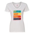 thumbnail image 1 of Inktastic Stand Up Paddle Boarding Eat Sleep Paddle Repeat Women's V-Neck T-Shirt, 1 of 5