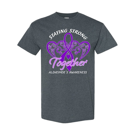 Inktastic Staying Strong Together Alzheimer's Awareness Purple Ribbon T-Shirt
