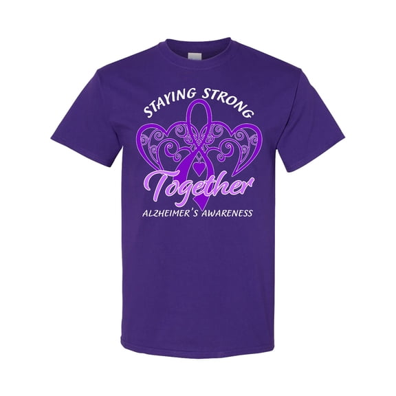 Inktastic Staying Strong Together Alzheimer's Awareness Purple Ribbon T-Shirt