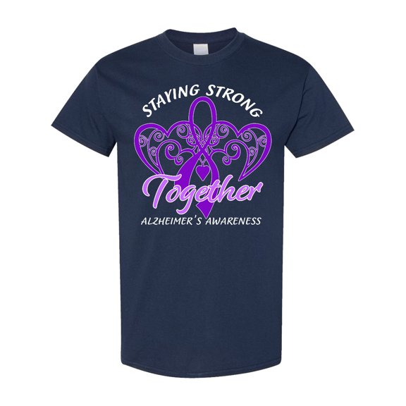 Inktastic Staying Strong Together Alzheimer's Awareness Purple Ribbon T-Shirt
