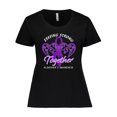 thumbnail image 1 of Inktastic Staying Strong Together Alzheimer's Awareness Purple Ribbon Women's Plus Size T-Shirt, 1 of 5