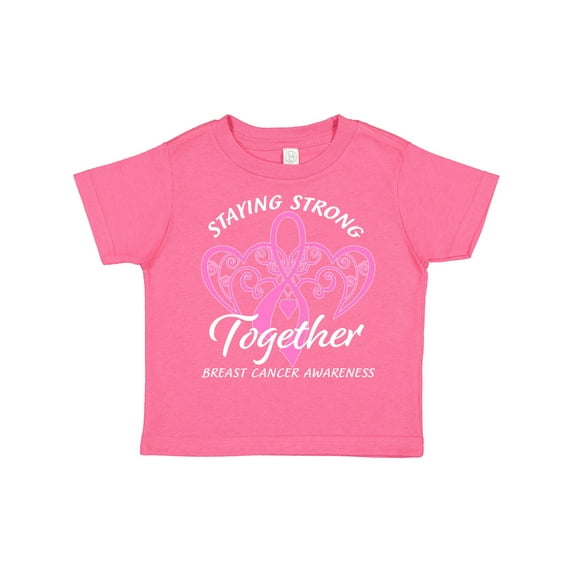 Inktastic Staying Strong Together with Pink Breast Cancer Ribbon Boys or Girls Toddler T-Shirt