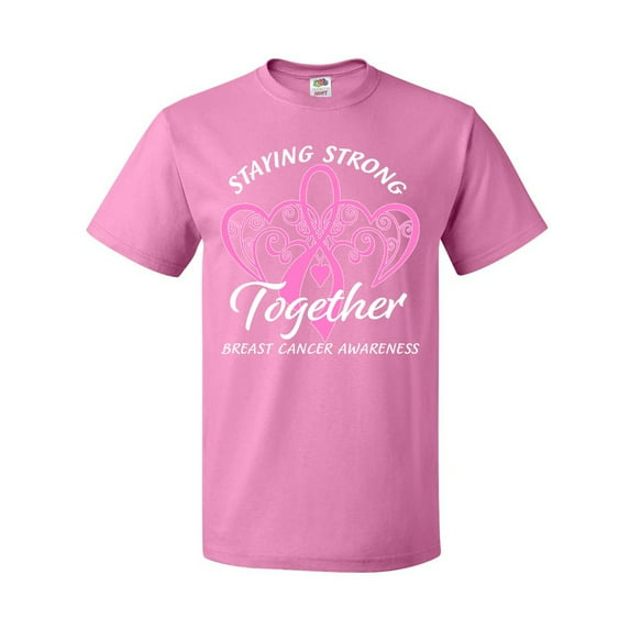 Inktastic Staying Strong Together with Pink Breast Cancer Ribbon T-Shirt
