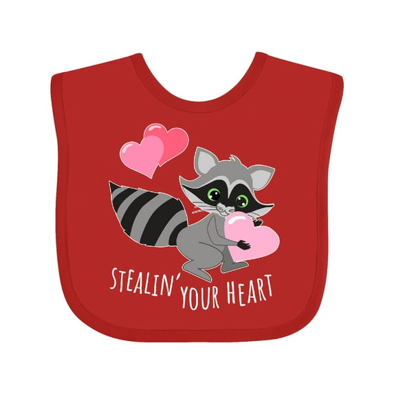 Inktastic Stealin' Your Heart Cute Raccoon Boys or Girls Baby Bib