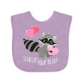 thumbnail image 1 of Inktastic Stealin' Your Heart Cute Raccoon Boys or Girls Baby Bib, 1 of 4