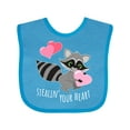 thumbnail image 1 of Inktastic Stealin' Your Heart Cute Raccoon Boys or Girls Baby Bib, 1 of 4