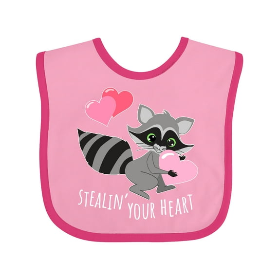 Inktastic Stealin' Your Heart Cute Raccoon Boys or Girls Baby Bib
