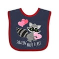 thumbnail image 1 of Inktastic Stealin' Your Heart Cute Raccoon Boys or Girls Baby Bib, 1 of 4