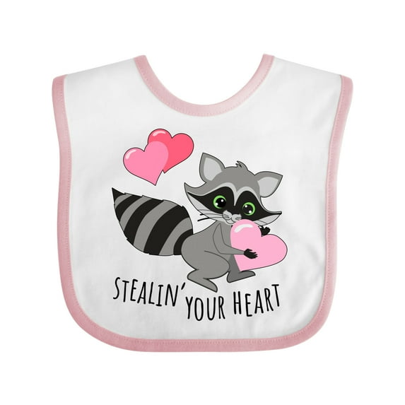 Inktastic Stealin' Your Heart Cute Raccoon Boys or Girls Baby Bib