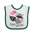 thumbnail image 1 of Inktastic Stealin' Your Heart Cute Raccoon Boys or Girls Baby Bib, 1 of 4