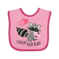 thumbnail image 1 of Inktastic Stealin' Your Heart Cute Raccoon Boys or Girls Baby Bib, 1 of 4