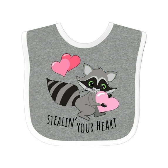 Inktastic Stealin' Your Heart Cute Raccoon Boys or Girls Baby Bib